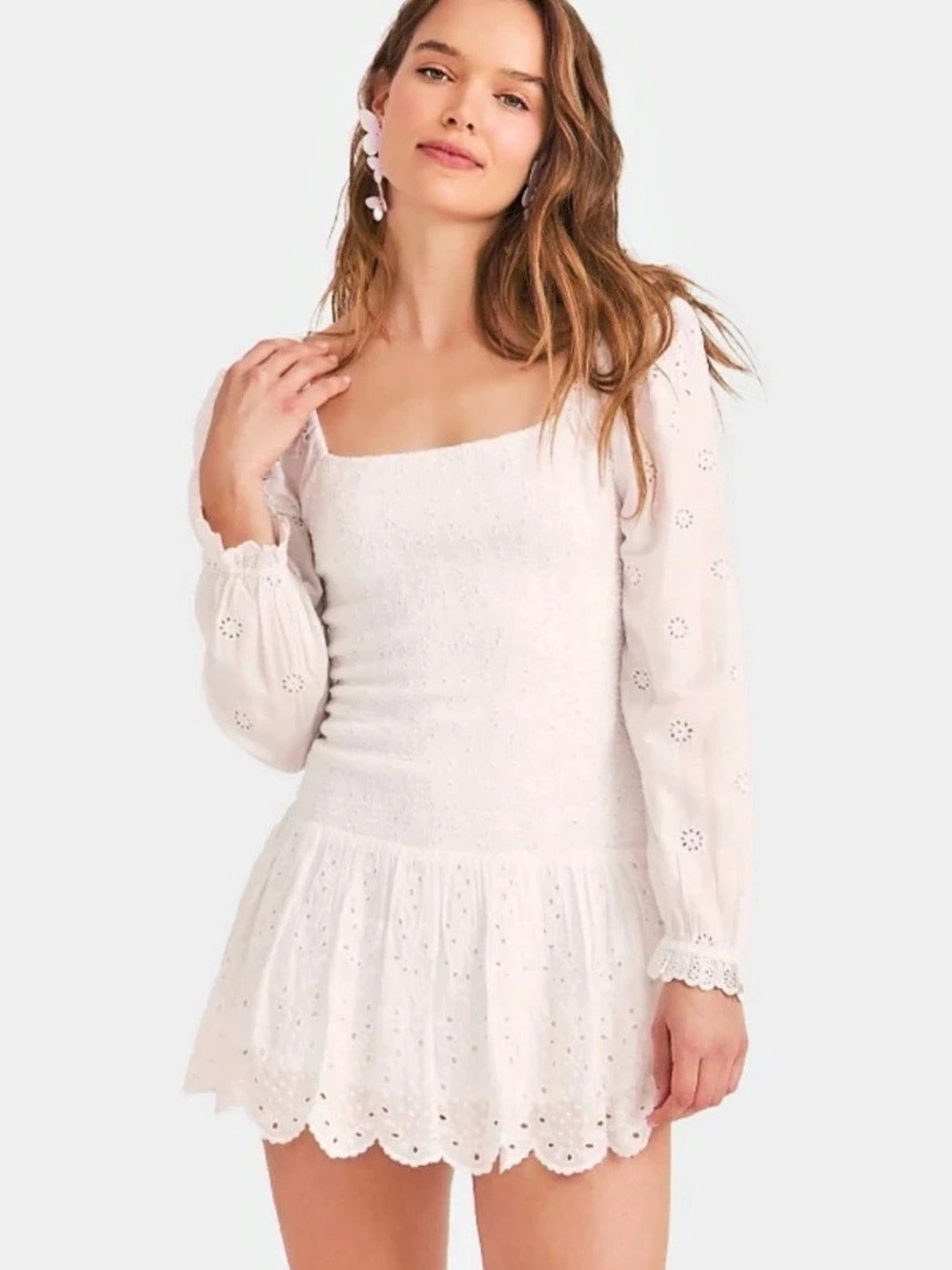 LoveShackFancy Jayce Mini Dress in Antique White Like New